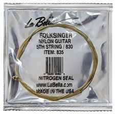 SET OF 3 LABELLA FOLK SINGER BRASS NYLON BALL END 5TH CLASSICAL GUITAR STRINGS