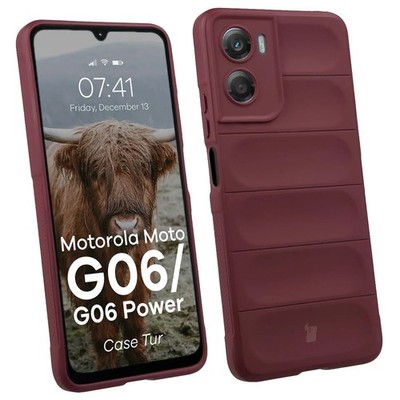 Handyhülle für Motorola Moto G06 4G / G06 Power 4G Bizon Case Cover Burgunderrot