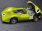 Vintage 1968 Hot Wheels McLaren M6A Lime Green Redline US Base Opening Engine