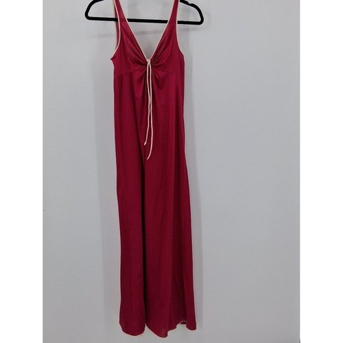 Vtg 70s Vassarette Keyhole Long Nightgown sz small maroon