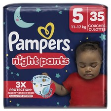 Pampers Night Nappy Pants Size 5, 35 Nappies, 11-17kg Offer Extra Protection 0.40 per nappy
