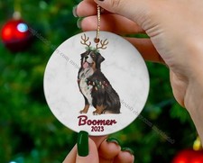 Personalized Dog Ornament, Bernese Mountain Dog Christmas Ornament