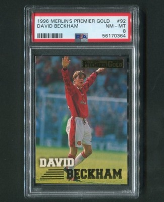 Carte David Beckham 1996 Merlin Premier Gold - PSA 6 - Rookie - Manchester United
