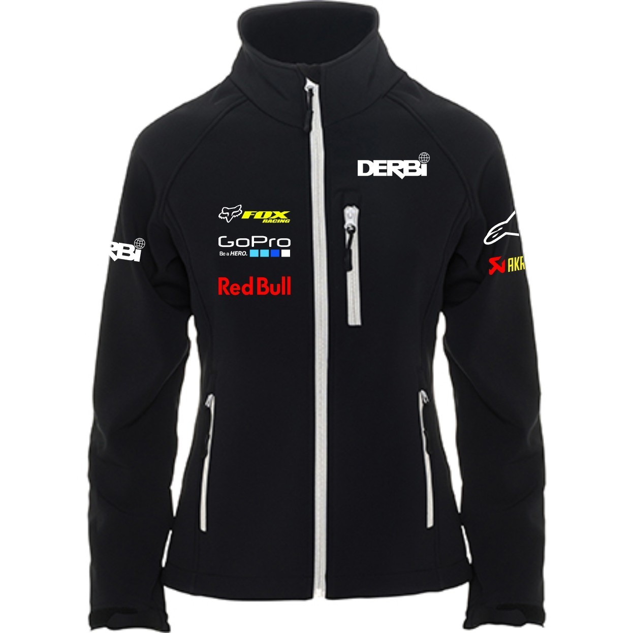 Chaqueta negra moto derbi. Cortavientos moto softshell hombre y mujer. Nuevo