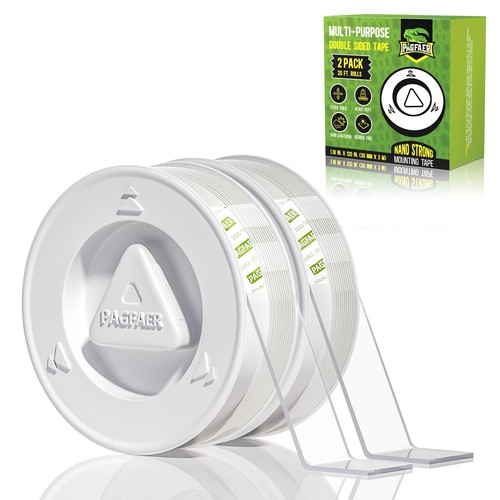 Double Sided Tape Heavy Duty, 2PCS Double Sided Mounting Nano Tape 10FT, Clea...