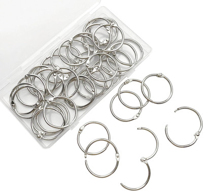 1.5Inch (38 Pack) Nickel Plated Steel Loose Leaf Binder Rings, Silver, for Schoo