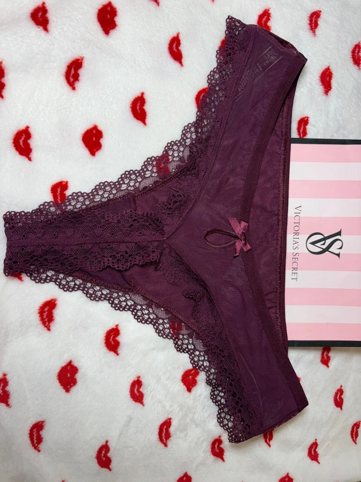 Tanga Victoria's Secret para mujer muy sexy con lentejuelas púrpura talla grande nueva sin etiquetas Foto 2 de 2