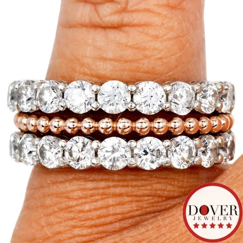Gabriel & Co. 2.00ct Diamond 14K  Gold Semi Eternity Band Ring 8.0 Gr NR