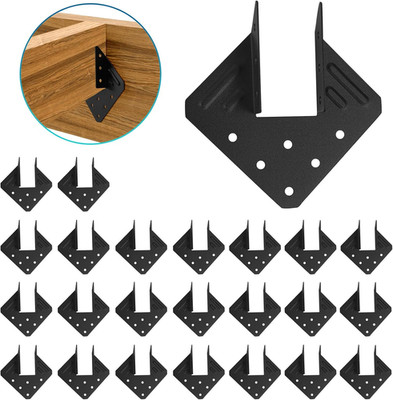 Hurricane Ties for Rafter, 24 Pack 18-Gauge Hurricane Straps,Black Powder Coatin