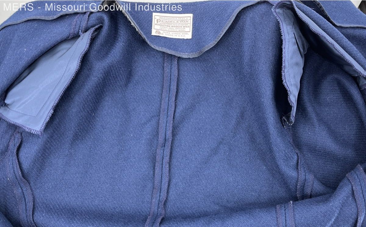 Pendleton Womens Blue Solid Wool Cropped Blazer J… - image 3