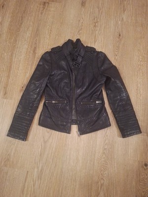 Mackage Black Leather Jacket Lamb Leather Women's Size Small
