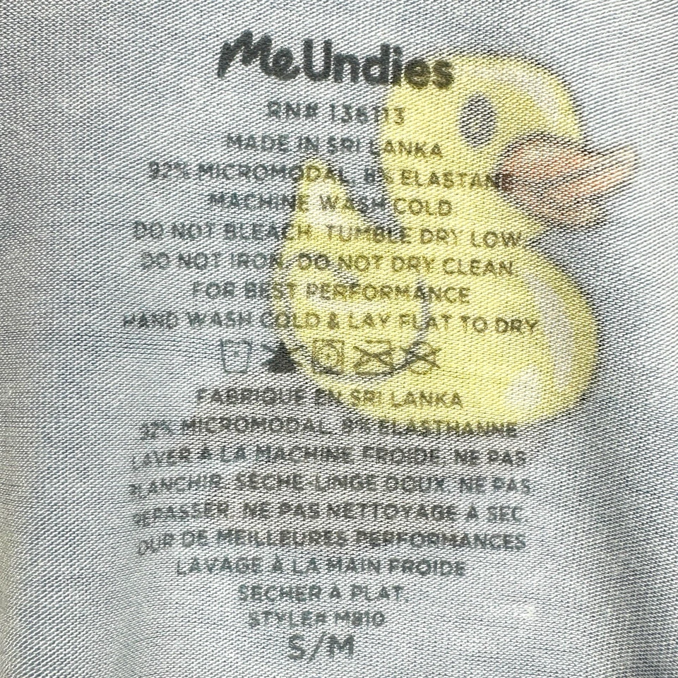 Bata con Capucha MeUndies Azul Amarillo Pato Unisex S/M Micromodal Bolsillos Cinturón Foto 2 de 4