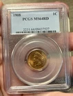 1908 Indian Head Small Cent 1C PCGS MS64 RD Business Strike Uncirculated