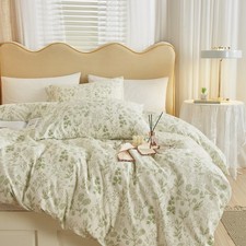 Garden Style Green Floral Comforter Twin XL 68"x90" , A3 Boho