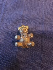 Vintage Max Factor Gold Teddy Bear Solid Perfume Compact