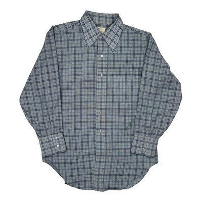Arrow Checked Shirt - Medium Blue Polyester Blend