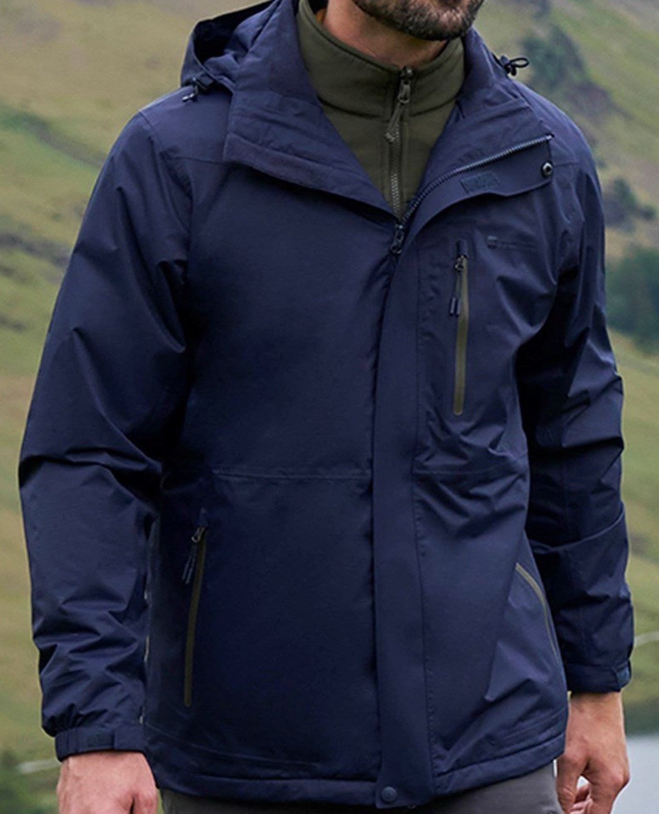 Mountain Warehouse Mens 3 in 1 Waterproof Jacket Rain Coat Softshe Inner Size M image 4