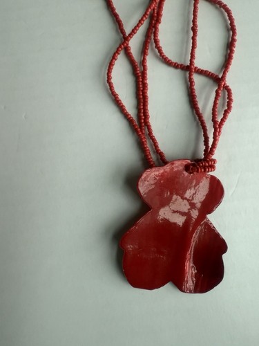 Stunning Red Shell Pendant 18” Necklace Boho Beaded Necklace !!! - Picture 4 of 5
