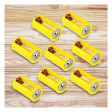 8 Pcs AA to Size D Battery Adapters Converter Cases Plastic Yellow