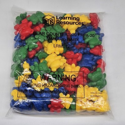 Learning Resources 80 Bear Counters Sorting Education Complete New Sealed