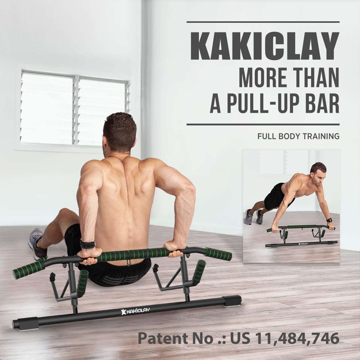 New Upgrade Pull Up Bar for Doorway - Foldable Design & Space-Saving, Upto 440 L