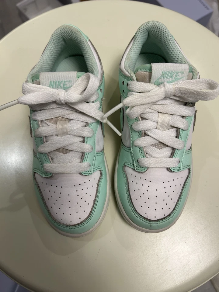 Nike Dunk Low GS Como Nuevo Espuma Blanco FJ5366-100 Juvenil Talla 12.5C Tenis Zapatos Foto 3 de 4