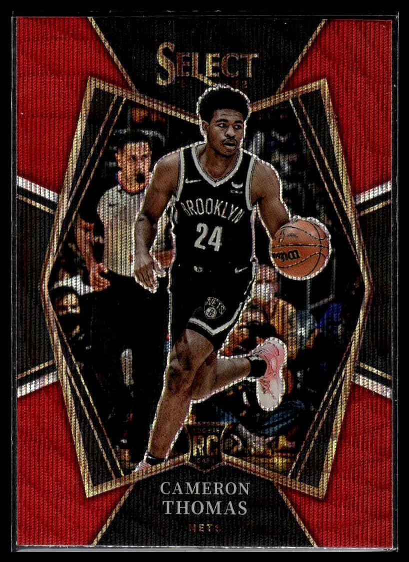 2021-22 Panini Select #126 Cameron Thomas Red Wave Prizms Rookie