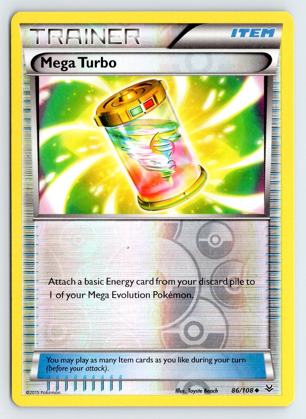 Mega Turbo 86/108 Reverse Holo XY - Roaring Skies Pokemon Card TCG