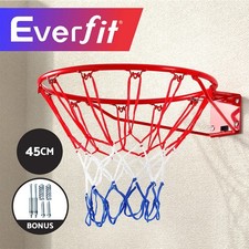 Everfit Basketball Ring Hoop Rim Goal Net 45CM Wall Mounted Outdoor Hanging