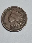 US Rare Old West 1908 Indian Head Penny   1C  U.S. Coin 🇺🇸 IHA64