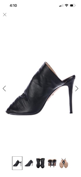 Raye Black Leather Mule Sz 6.5US 36.5EU With Box