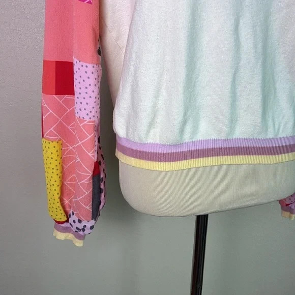 FATE Medium Colorblock Patchwork Sleeve Colorful … - image 4