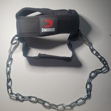 Neck Harness For Weight Lifting With Adjustable Head Chin Strap 30" Chain