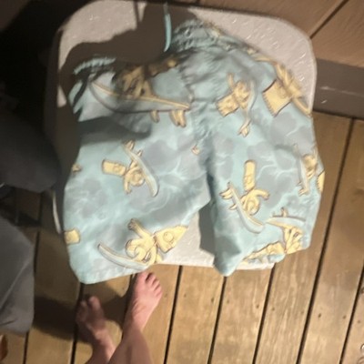 The Simpsons Bart Simpson Men's Swim Shorts Light Blue M Elastic Waist