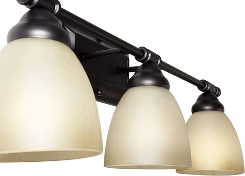 Oil Rubbed Bronze 3-Light Bathroom Vanity Fixture - 23.75 Inch Wall Sconce - Picture 5 of 12