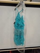 Adrianna Papell Women's Poly Chiffon Mini Dress, Azure Blue