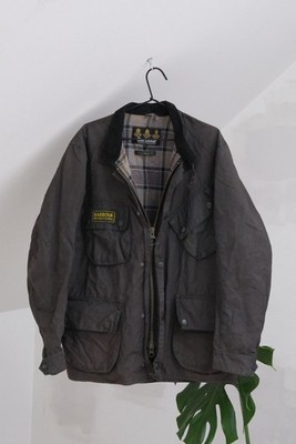 Barbour International Vintage Men's Dark Brown Wax Jacket Size L Made in England