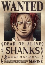 One Piece Shanks Navy Wanted Poster A3 Official Paper Collectible