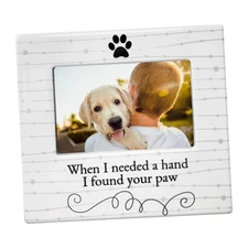 BANBERRY DESIGNS Dog Picture Frame - When I Needed a Hand I Found Your Paw - ...
