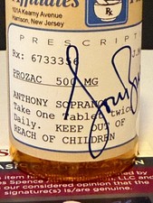 Lorraine Bracco Signed Pill Bottle Prozac Sopranos JSA COA from Private Signing