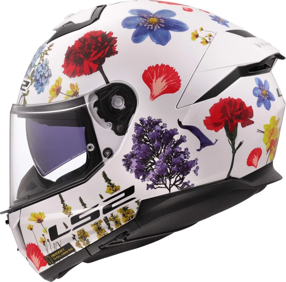 LS2 FF808 Stream II Flowers Integralhelm weiss - Bild 2 von 4