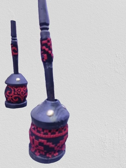 Handmade Arabic Cardamom Grinder with Palestinian Embroidery – Unique Decor