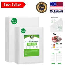PreCut Vacuum Sealer Bags - 100 Pack, 8"x12" & 6"x10" for Sous Vide Cooking
