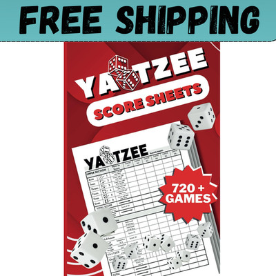 Score Pads for Yahtzee : Large Print 6X9 Yahtzee Score Sheets 720+ Games for Sco