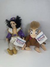Vintage Disney Store Theme Park Aladdin  Abu Bean Bag Plush Set of 2 NWT