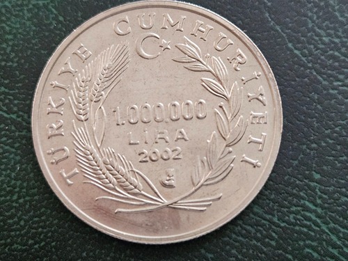 Turkey Coin 1000000 LIRA 2002 UNC Yunus Emre