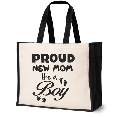 Stolze neue Mom It's A Boy Tragetasche Tasche Neu Baby Damen Canvas Shopper
