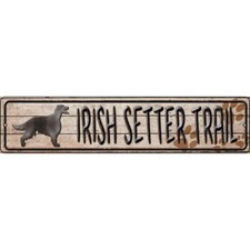 Irish Setter Trail 4"x18" metal street sign plaque Home Door Garage Wall Deco