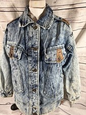 Be In The Current Seen 90s 80s Vintage Acid Wash Denim Jacket Flannel Lining