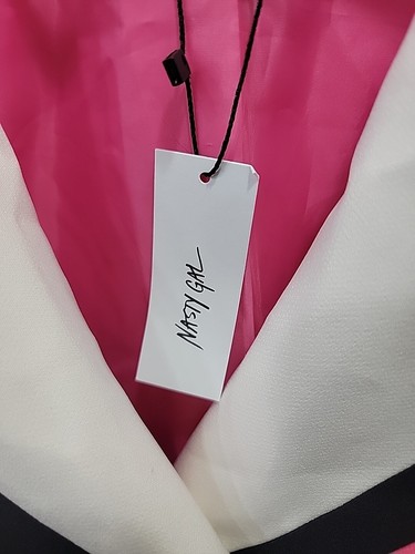 Nasty Gal Premium Pink Contrast Trim Blazer Women’s Size 14 NWT - Picture 6 of 9